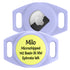 Front view of small Herbal Bloom AirTag holder showing engraved pet ID and snug silent slide-on silicone on white background