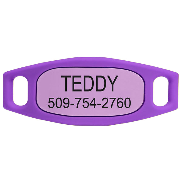 Silent Silicone Slide-On Pet ID Tag - Fits Most Collars