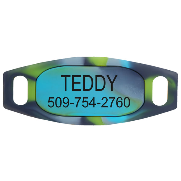 Silent Silicone Slide-On Pet ID Tag - Fits Most Collars