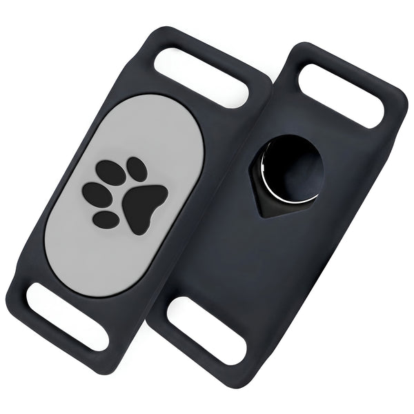 GPS Tracker Pet Collar Holder Slide-On Tag with Paw Print