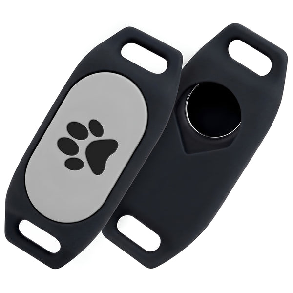 GPS Tracker Pet Collar Holder Slide-On Tag with Paw Print