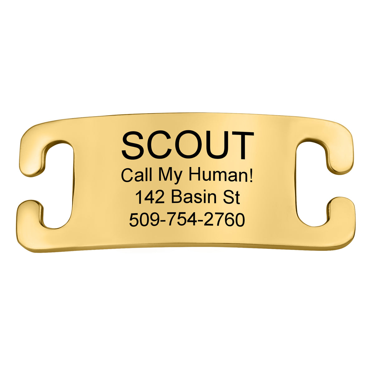 Silent Slide-On Pet ID Tag in Stainless Steel - Fits Most Collars
