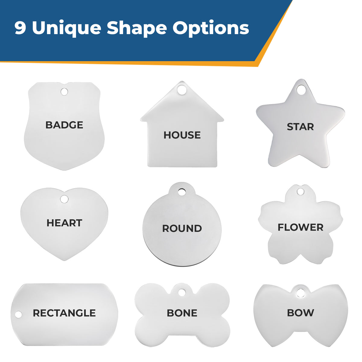 Custom Pet Tags in Stainless Steel - Volume Pricing