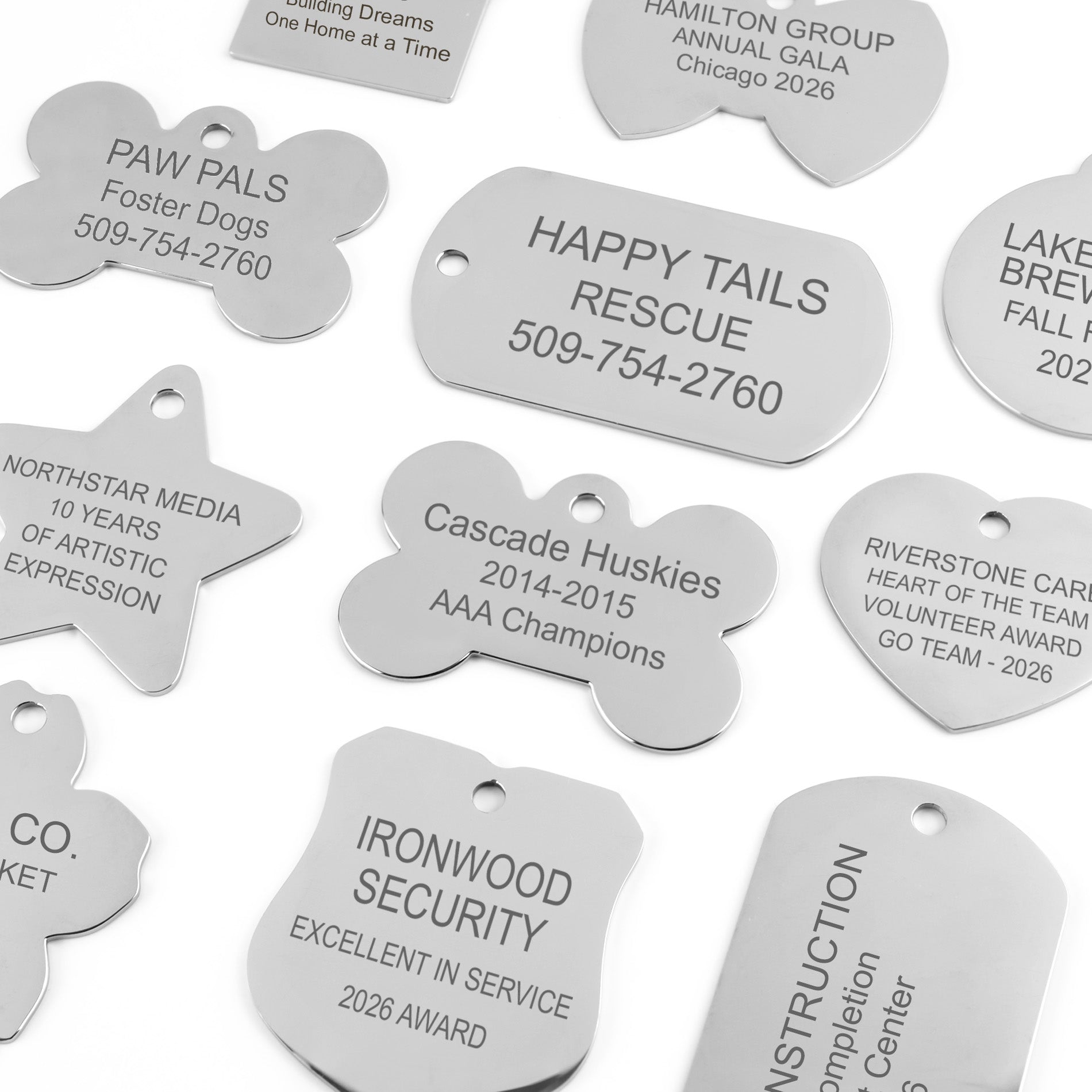 Custom Pet Tags in Stainless Steel - Volume Pricing