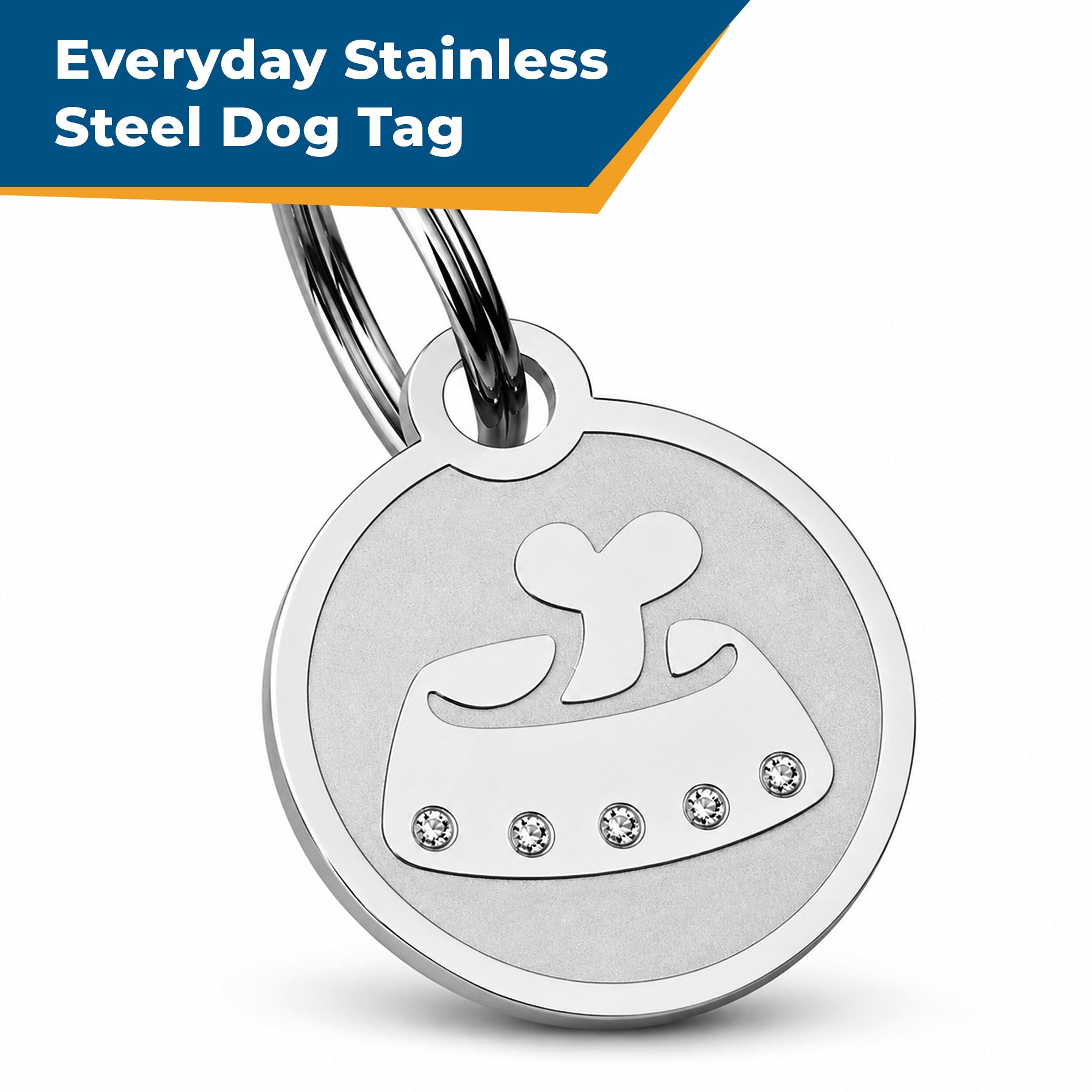 Swarovski Crystal Embossed Pet ID Tag - 6 Designs