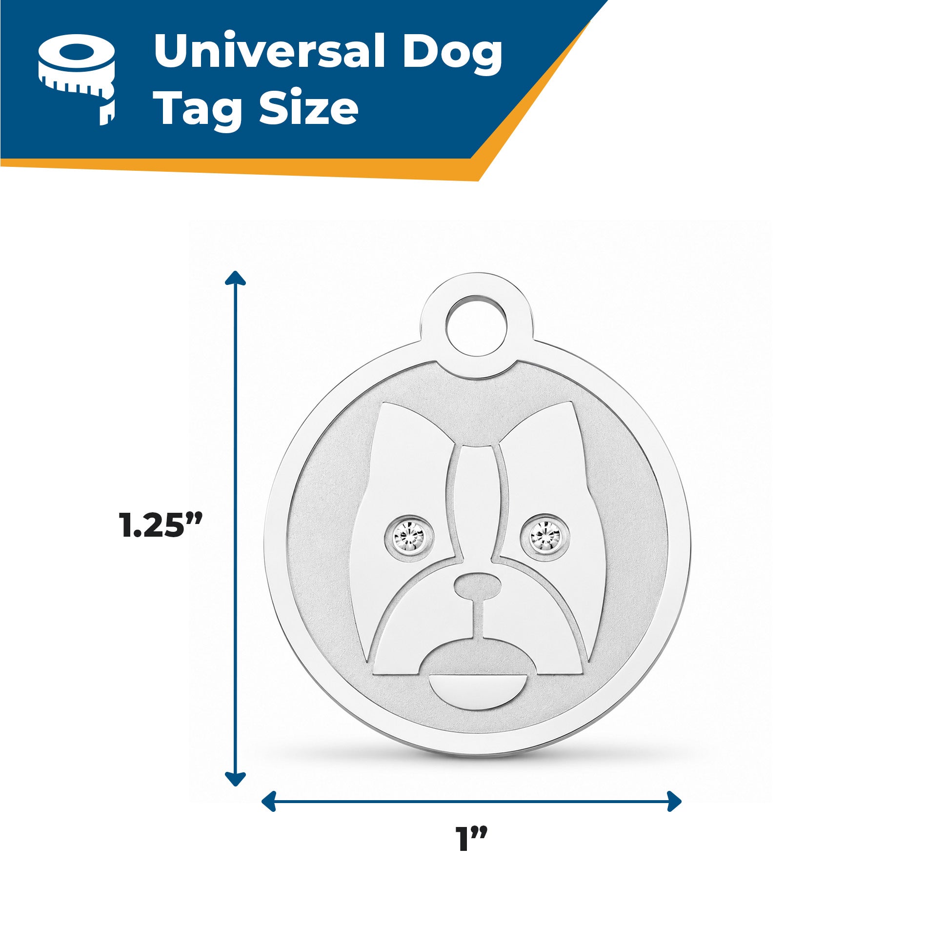 Swarovski Crystal Embossed Pet ID Tag - 6 Designs