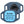 Load image into Gallery viewer, Front and back views of a blue silicone Tile Mate tracker holder showcasing a custom engraved pet ID tag on white background
