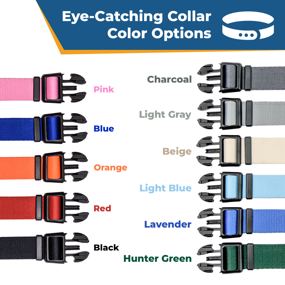 Assorted embroidered collar swatches (11 colors)