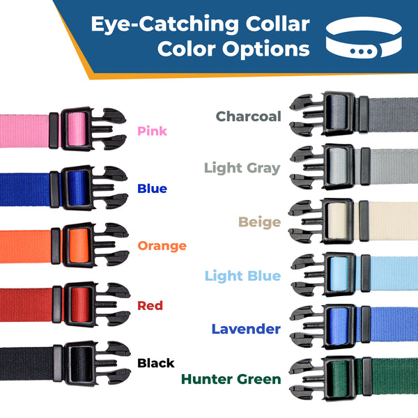 Embroidered Personalized Dog Collar with Quick Release Buckle