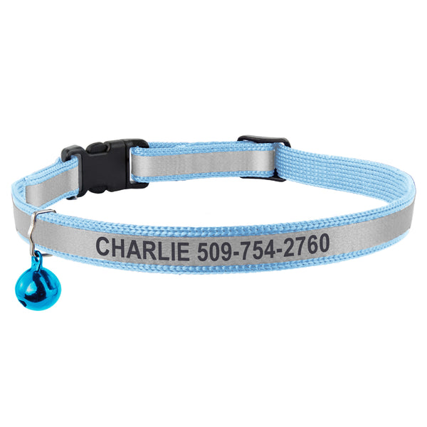 Personalized Engraved Reflective Cat Collar with Breakaway Buckle