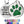 Load image into Gallery viewer, Green glitter paw print pet ID tag front and engraved back with split ring, plus color options on white background
