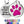 Load image into Gallery viewer, Close-up of Glitter Paw Print Pet ID Tag showing pink glitter, polished stainless steel, engraved back, and attachment ring

