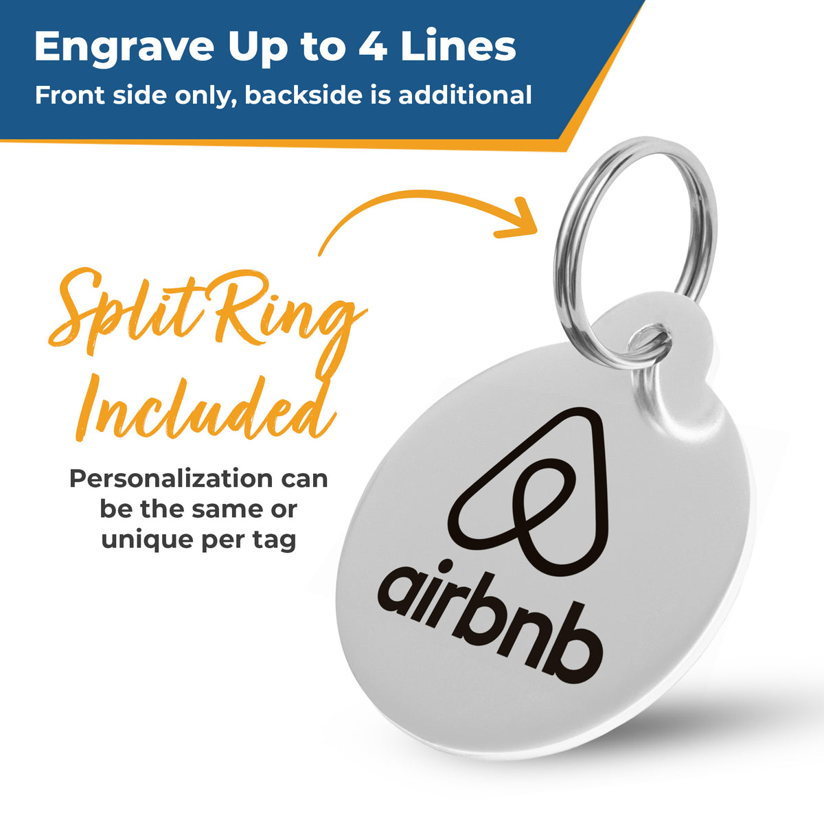Custom Logo Stainless Steel Dog Tags - Volume Pricing
