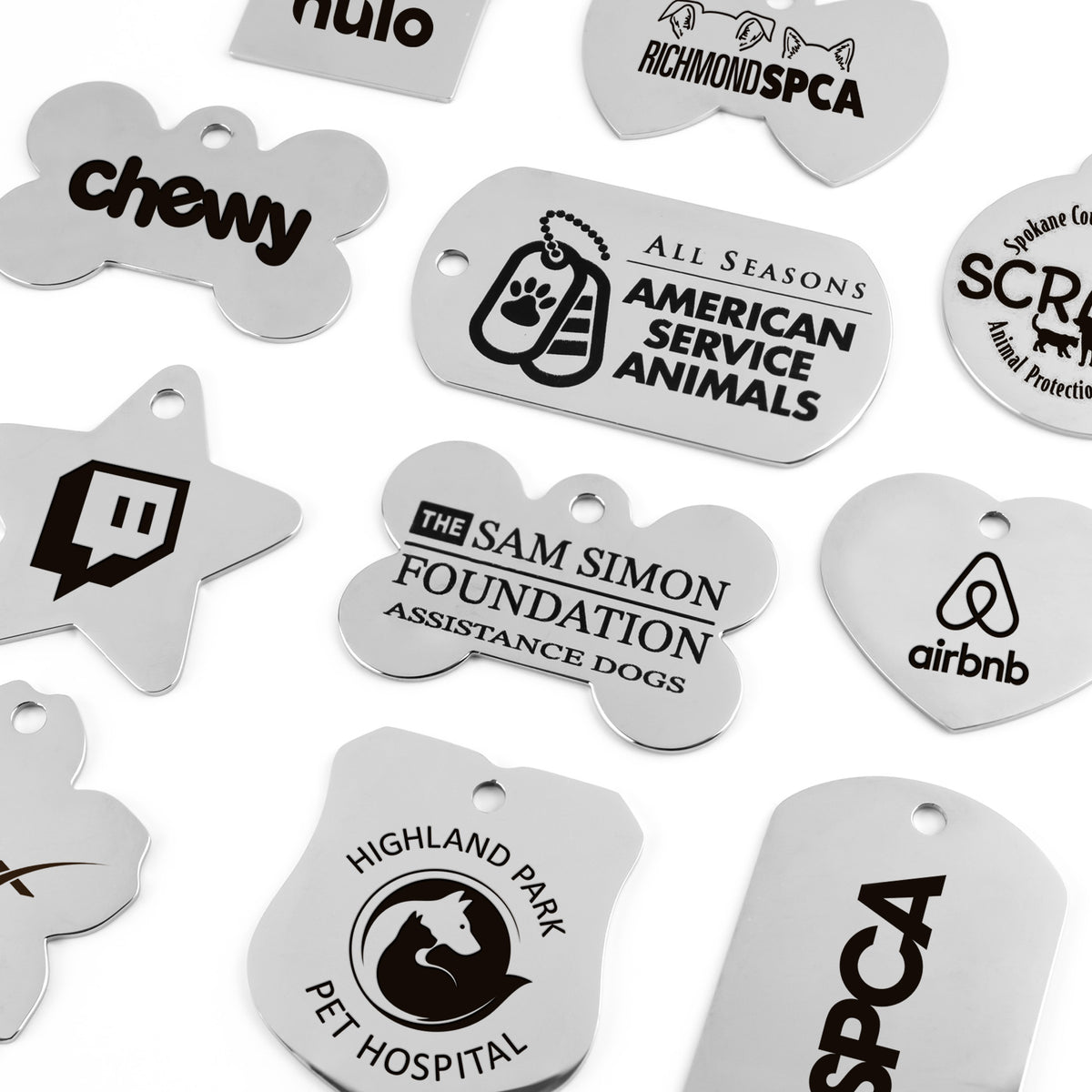 Custom Logo Stainless Steel Dog Tags - Volume Pricing