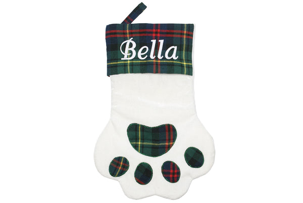 Paw Shaped Christmas Stocking for Pets, Personalized