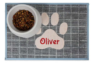 GoTags Personalized Dog Mat, Embroidered Dog Bowl Placemat