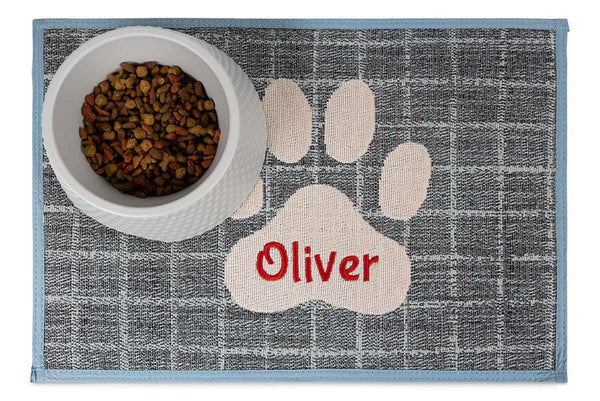 Personalized Paws and Bones Waterhog® Dog Feeding Mat 18 x 28 - Great  Gear And Gifts For Dogs at Home or On-The-Go