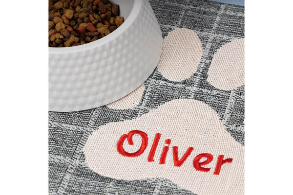 GoTags Cat Food Mat Personalized, Pet Food Mat with Name