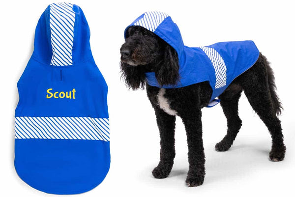 Dog Raincoat, Personalized Rain Jacket with Hood