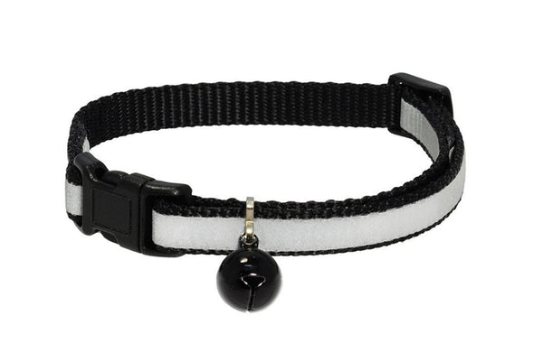 GoTags Reflective Cat Collars, Black Breakaway Cat Collar with Bell