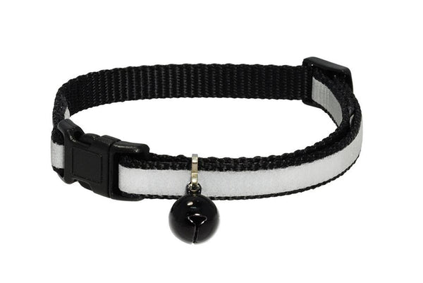 Personalised Reflective Cat Collar With Bell - Nylon, Breakaway Buckle, Adjustable