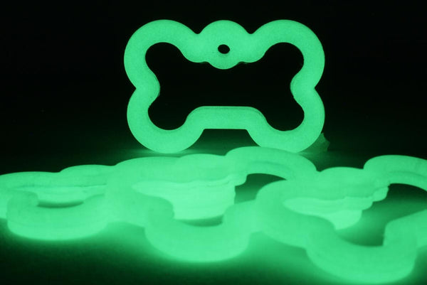 GoTags Bone Shape Dog Tag Silencer Glow in the Dark