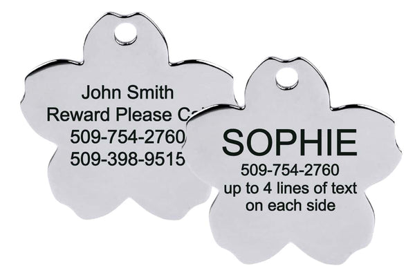 GoTags Flower Shape Stainless Steel Pet ID Tag
