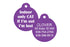 Front and back of Indoor Cat ID Tag showing engraved front text Indoor only CAT If I’m out I’m lost and engraved back