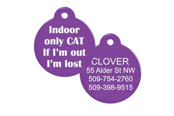 GoTags Indoor Only Cat ID Tags, Personalized, Engraved