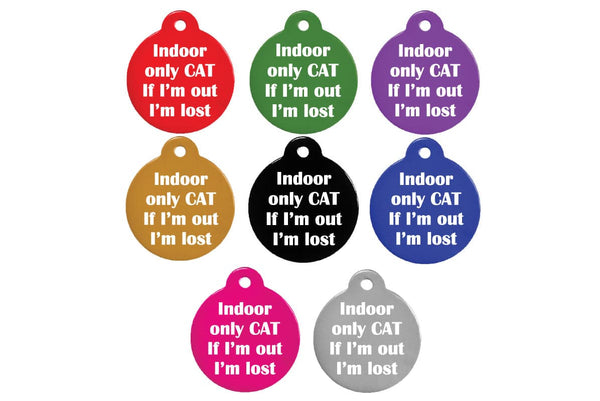 GoTags Indoor Only Cat Tags, Personalized, Engraved
