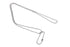 Top view of stainless steel ball chain for engraved military dog tag necklace showcasing ball links and connector clasp on white background