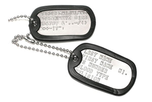 GoTags Personalized Embossed Stainless Steel US Military Dog Tag Necklace Set