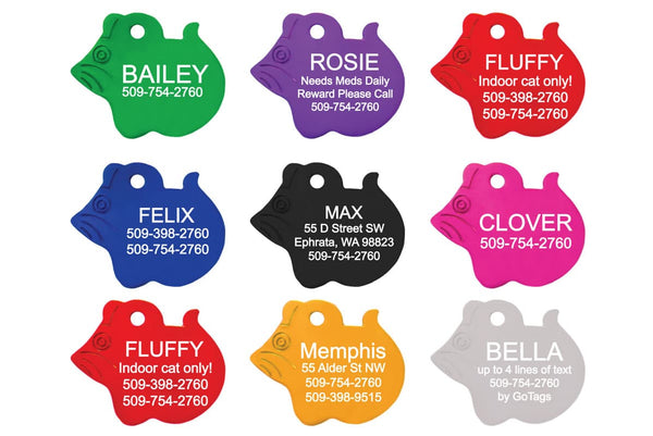 GoTags Mouse Shaped Cat Tags, Personalized and Custom Engraved