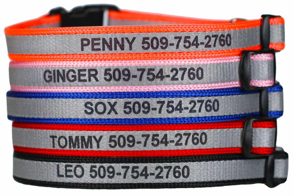 GoTags Engraved Reflective Breakaway Personalized Cat Collars with Name and Phone Number
