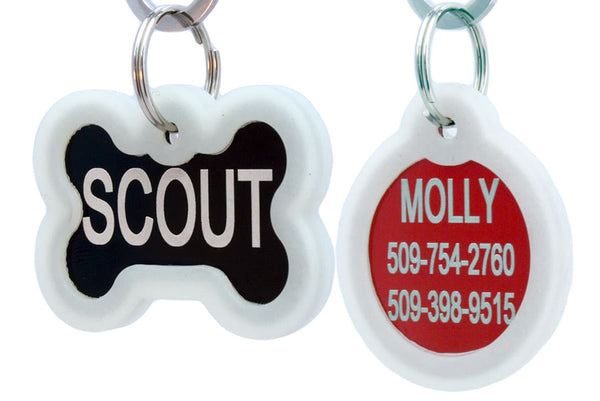GoTags Quiet Dog Tags with Tag Silencer, Silent Dog Tags Personalized with Double Sided Engraving