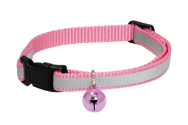 GoTags Reflective Pink Breakaway Cat Collar with Bell