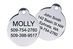 GoTags Dog Tags, Personalized Pet Tags in Stainless Steel, Solid Brass,  Rainbow Steel or Black Steel with Cute Custom Design for Dogs and Cats