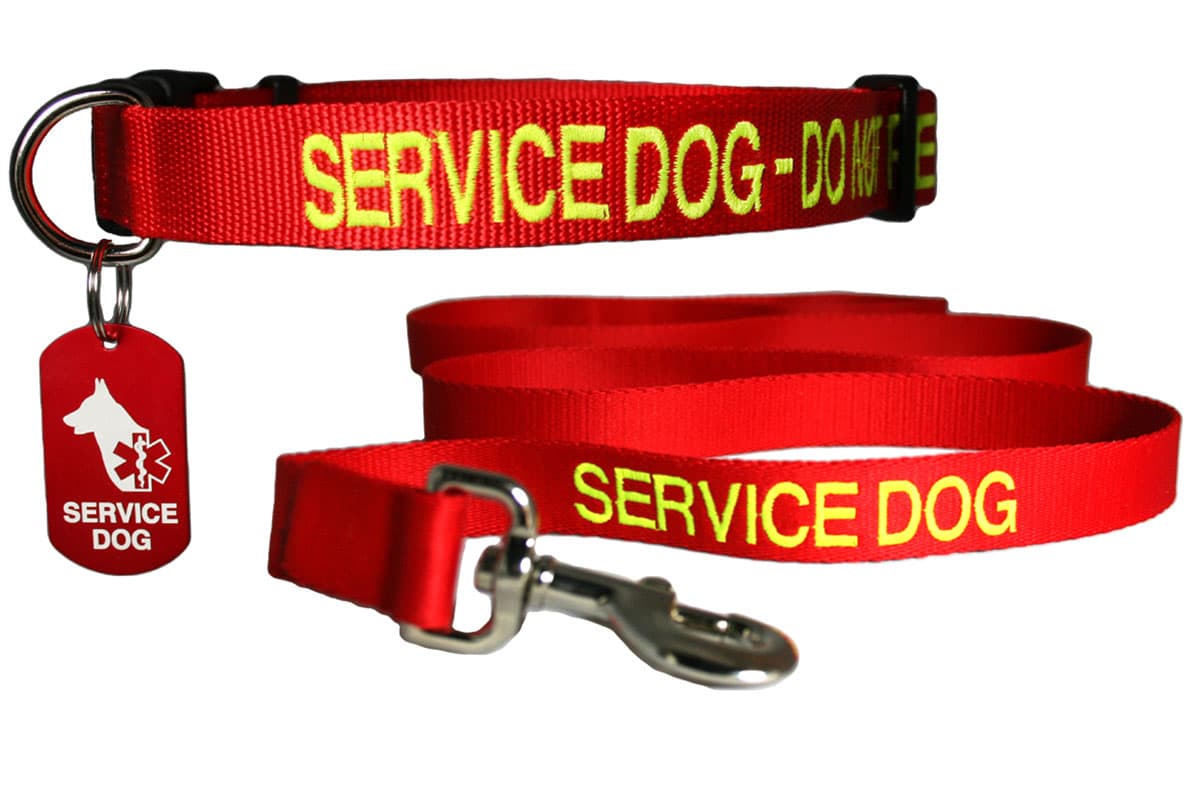 Service Dog Collar Leash Set Therapy Support Dogs – GoTags