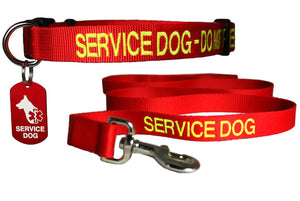 GoTags Service Dog Collar and Leash Set with Personalized Dog Tag