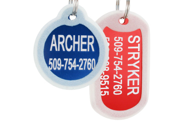 GoTags Silent Pet Tags Engraved and Personalized, Quiet Dog Tags with Silencer