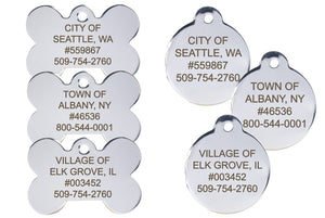GoTags Custom Stainless Steel Municipal City Pet License Tags Wholesale Bulk Volume