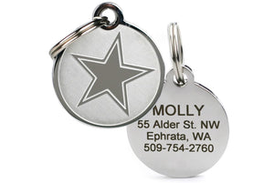 GoTags Stainless Steel Pet ID Tags with Star, Personalized Engraved