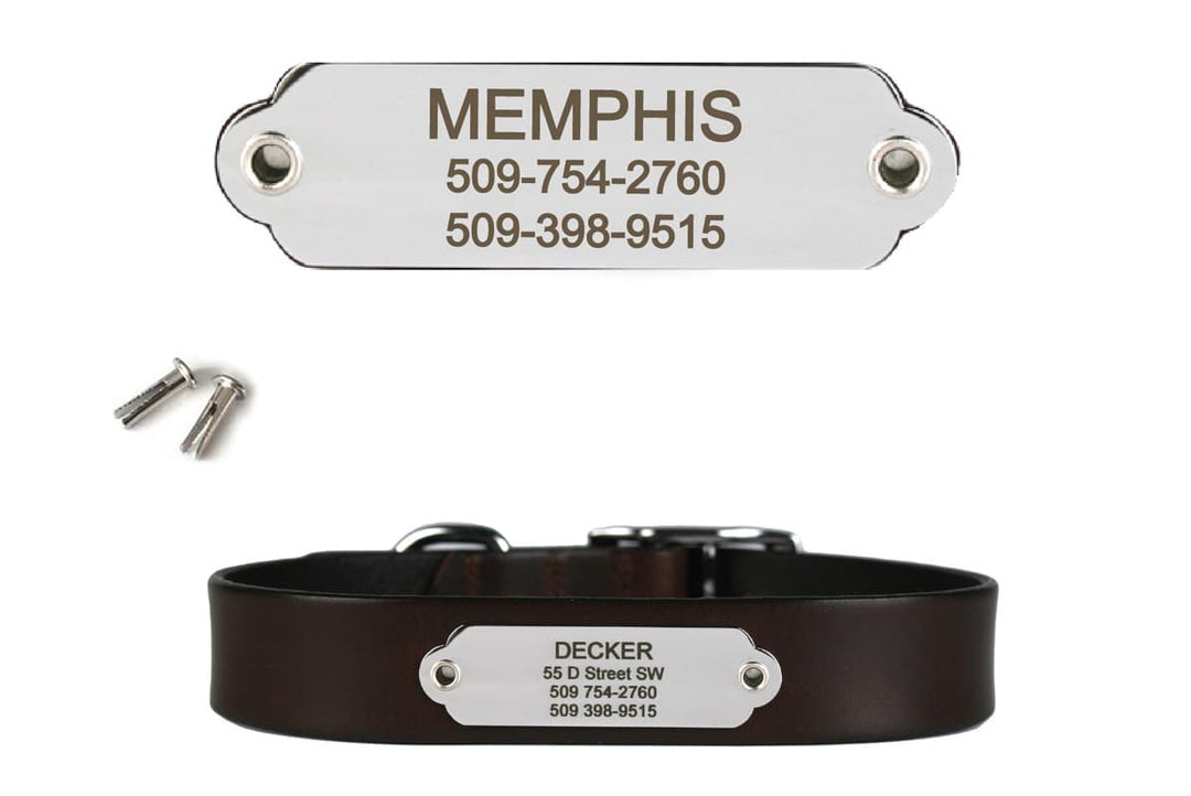 Rivet On Dog Collar Nameplate Stainless Steel GoTags