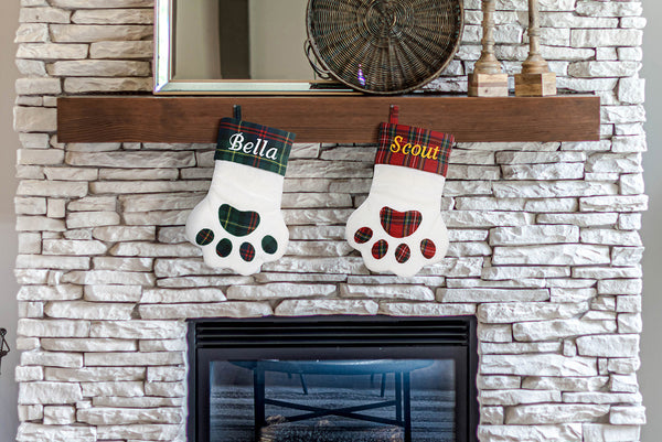 Paw Shaped Christmas Stocking for Pets, Personalized